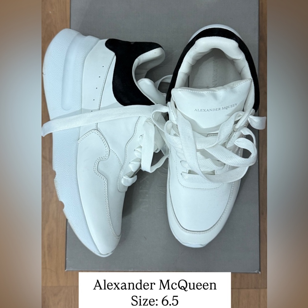 Alexander McQueen White and Black Sneakers